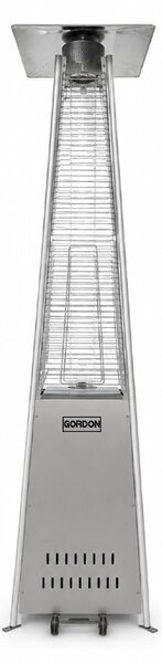 Încălzitor de terasă pe gaz, încălzitor radiant de 13 kW cu flacără și tub de sticlă, gri