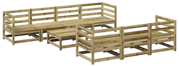 Set canapea de grădină, 8 piese, lemn de pin tratat