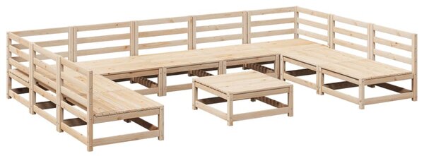 Set canapea de grădină, 10 piese, lemn masiv de pin