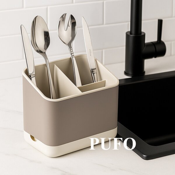 Suport pentru uscare tacamuri si ustensile de bucatarie, Pufo Cuisine, 17 cm