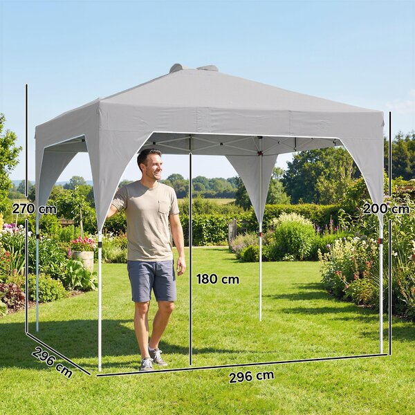 Outsunny Pavilion 3x3m Pliabil, Montaj Ușor cu Buton, UPF 50+ Protecție | Aosom Romania