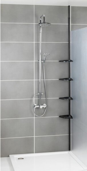 Raft pentru baie negru de colț telescopic Opal – Allstar