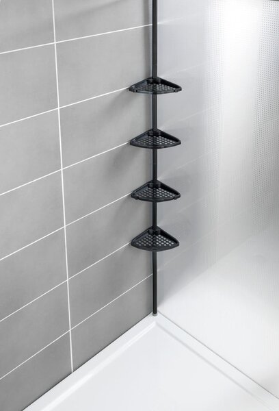 Raft pentru baie negru de colț telescopic Opal – Allstar
