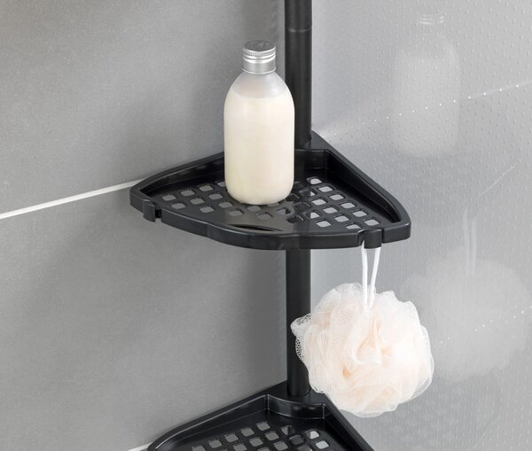 Raft pentru baie negru de colț telescopic Opal – Allstar