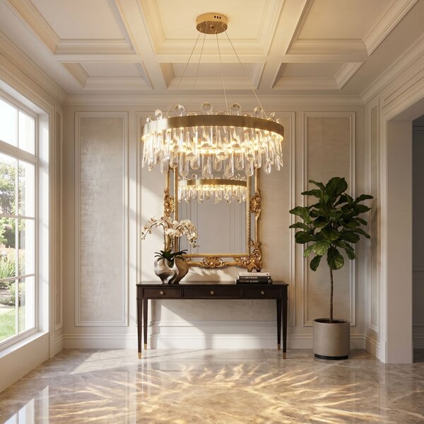 Lampă suspendată LED din cristal SWE074-1CP 50cm Brushed Gold