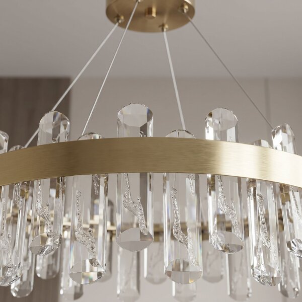 Lampă suspendată LED din cristal SWE074-1CP 50cm Brushed Gold
