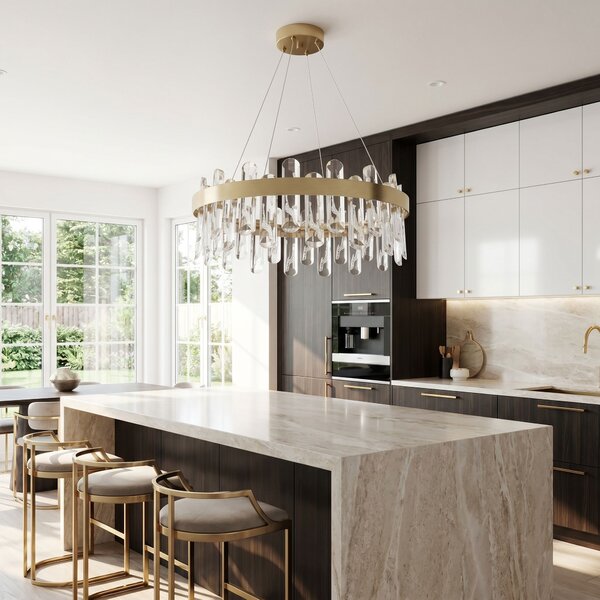 Lampă suspendată LED din cristal SWE074-1CP 50cm Brushed Gold