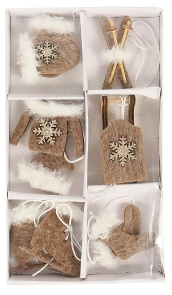 Set de decoratiuni de Craciun pentru agatat CHRISTMAS SYMBOLS 6 buc - mai multe culori
