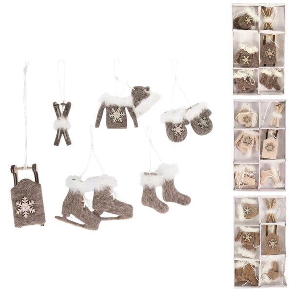 Set de decoratiuni de Craciun pentru agatat CHRISTMAS SYMBOLS 6 buc - mai multe culori