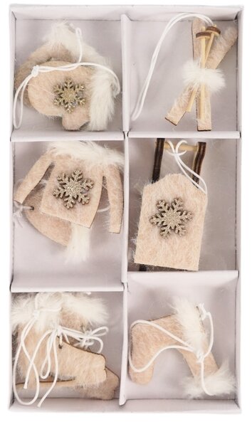 Set de decoratiuni de Craciun pentru agatat CHRISTMAS SYMBOLS 6 buc - mai multe culori