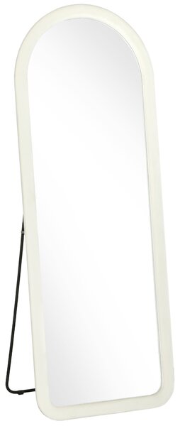 HOMCOM Oglindă de Podea 160x60 cm, cu Arcadă, Ramă din Flanelă, Alb Crem | Aosom Romania
