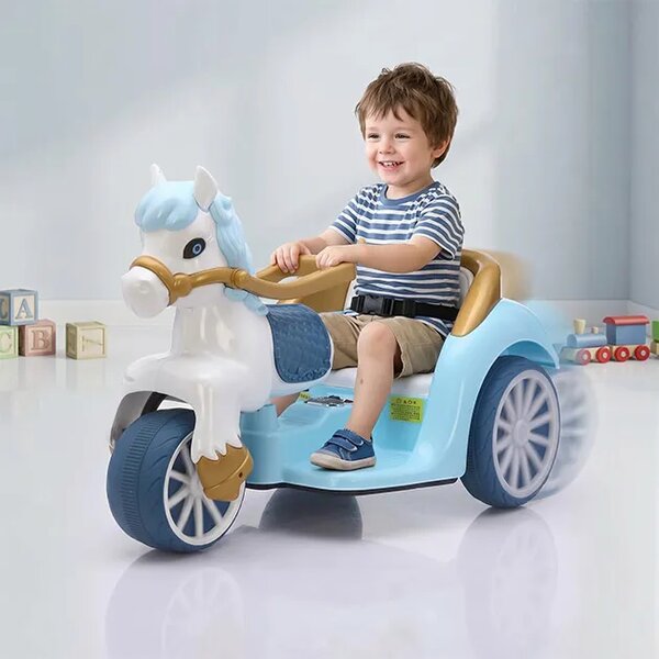 Royalride™ Trăsură Electrică Cu Cai Pentru Copii, Prințesă (roz)
