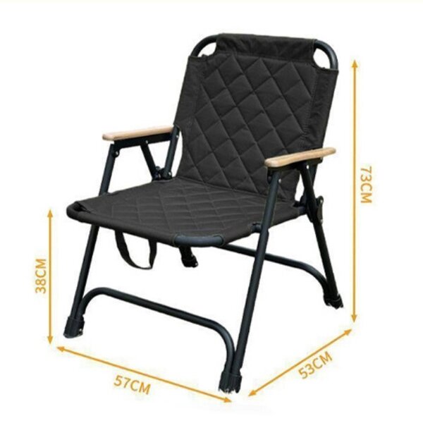 Comfycamper™ Scaun De Camping Pliant Capitonat, Negru