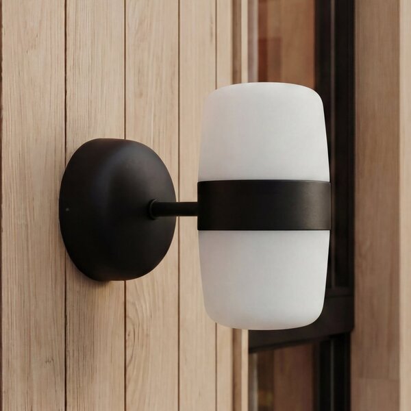 Northern Aplică de perete cu LED, negru mat, Ø 23 cm, 2 becuri, reglabil, Negru, Baie, Aluminiu, Design