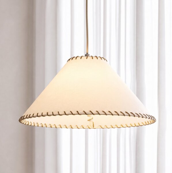 NOLA Lampa suspendată Nola Whitt, albă, din hârtie, Ø 39 cm, E27, reglabil, Alb, Camera de zi / sufragerie, Hârtie / Carton, Scandinavă