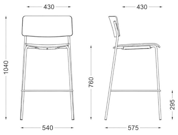 Scaun de bar Hubi Wood 76