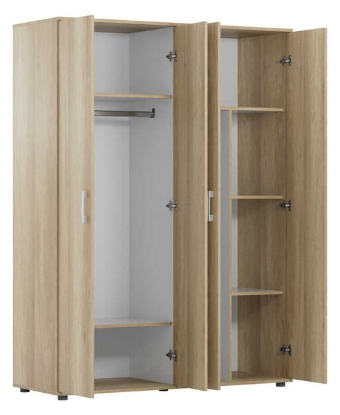 Dulap Haine Adore Trendline cu 4 usi, Natur, 137x187x51 cm