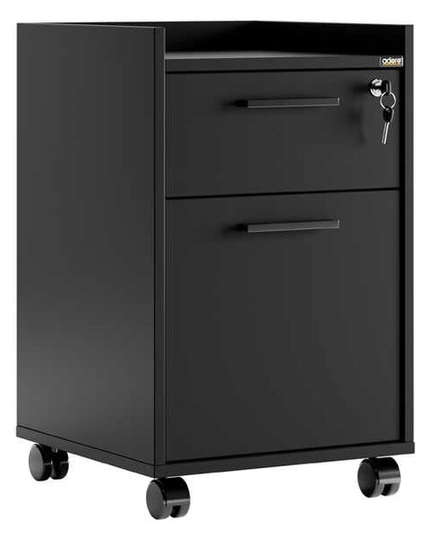 Corp Mobil Adore Gaming cu 2 sertare si incuietoare, Negru, 40x56x40 cm