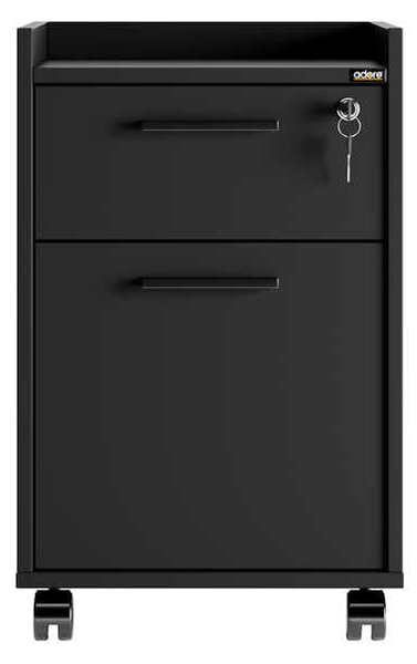 Corp Mobil Adore Gaming cu 2 sertare si incuietoare, Negru, 40x56x40 cm