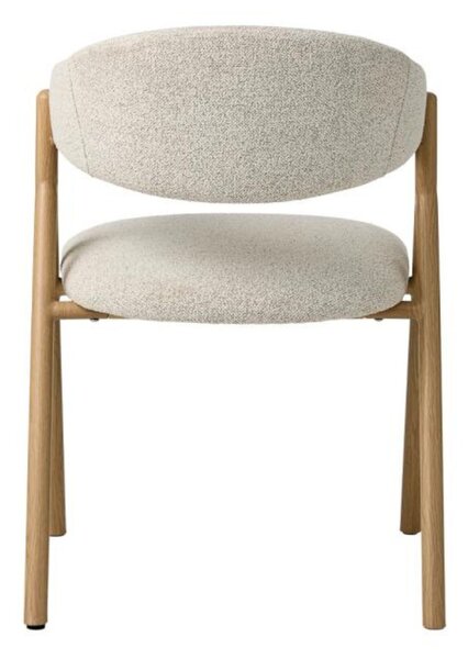 Scaun de dining cu picioare din metal Frances, stejar natural