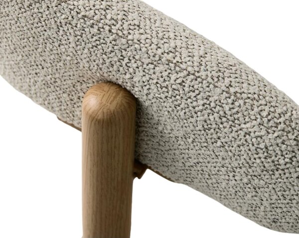 Scaun de dining cu picioare din metal Frances, stejar natural