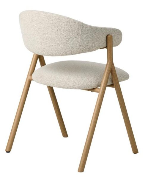 Scaun de dining cu picioare din metal Frances, stejar natural