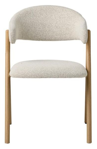 Scaun de dining cu picioare din metal Frances, stejar natural