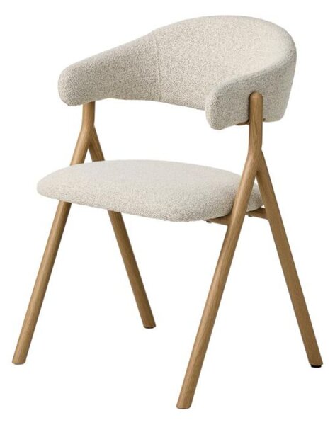 Scaun de dining cu picioare din metal Frances, stejar natural