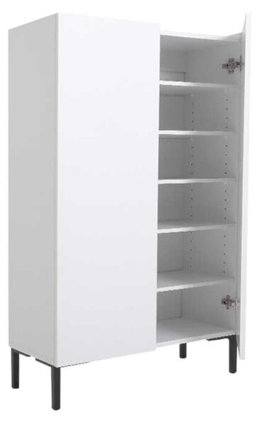Dulap Multifunctional Adore Pool cu 2 usi si 6 rafturi, Alb, 72x119x34 cm