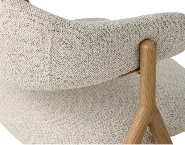 Scaun de dining cu picioare din metal Frances, stejar natural