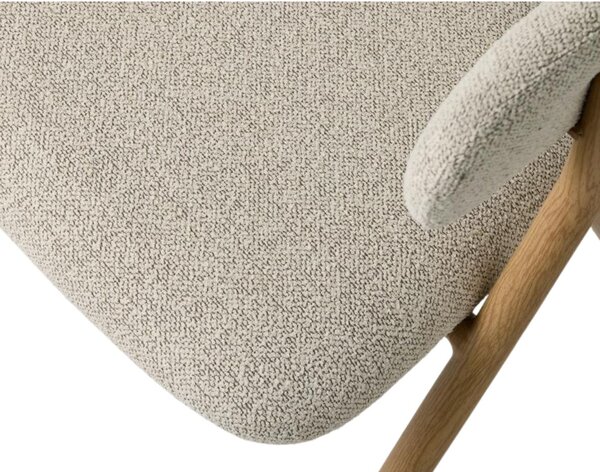 Scaun de dining cu picioare din metal Frances, stejar natural