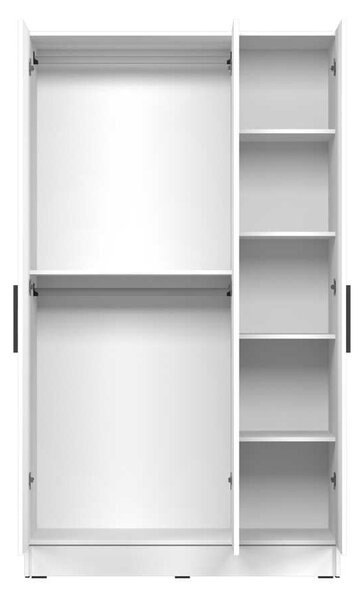 Dulap Haine Adore Trendline cu 3 usi si oglinda, Alb - Stejar, 120x207x53 cm