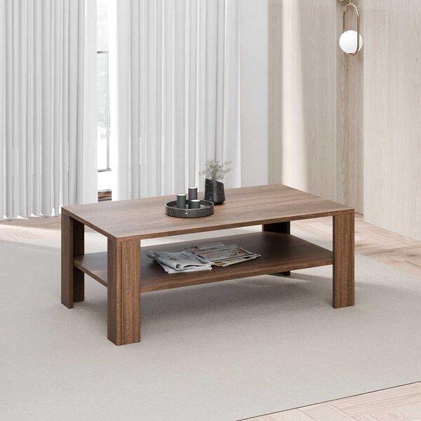 Masuta Cafea Rectangular Adore Living, Alb - Maro, 110x42x65 cm