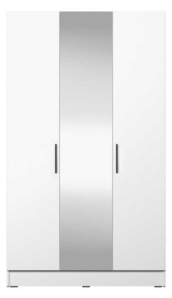 Dulap Haine Adore Trendline cu 3 usi si oglinda, Alb - Stejar, 120x207x53 cm