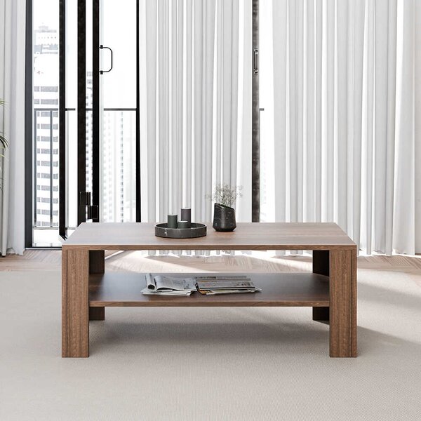 Masuta Cafea Rectangular Adore Living, Alb - Maro, 110x42x65 cm