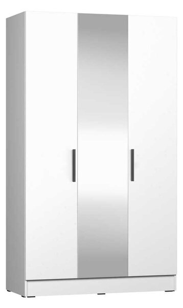 Dulap Haine Adore Trendline cu 3 usi si oglinda, Alb - Stejar, 120x207x53 cm