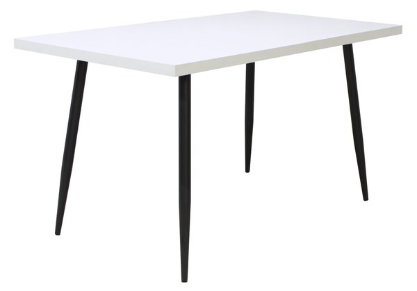 Set masă extensibilă Lisabona Albă cu 6 Scaune Opal Negru
