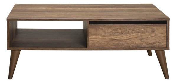 Masuta Cafea cu sertar Adore Living, Alb - Maro - Natur, 110x42x65 cm