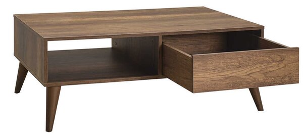 Masuta Cafea cu sertar Adore Living, Alb - Maro - Natur, 110x42x65 cm
