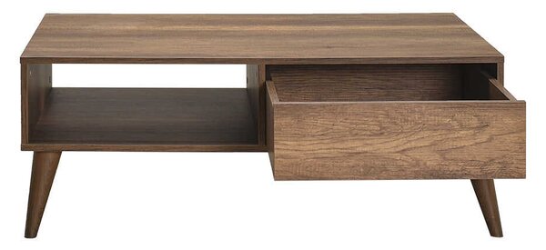 Masuta Cafea cu sertar Adore Living, Alb - Maro - Natur, 110x42x65 cm