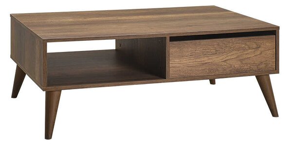 Masuta Cafea cu sertar Adore Living, Alb - Maro - Natur, 110x42x65 cm