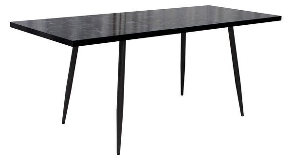 Set masă extensibilă Lisabona Negru Marmorat cu 6 Scaune Opal Maro