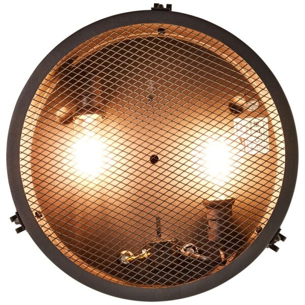 Brilliant - Plafonieră ZOIS 2xE27/28W/230V diam. 34 cm negru