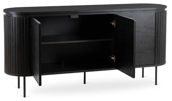 Comodă 160 cm, trei uși, culoare negru BECK