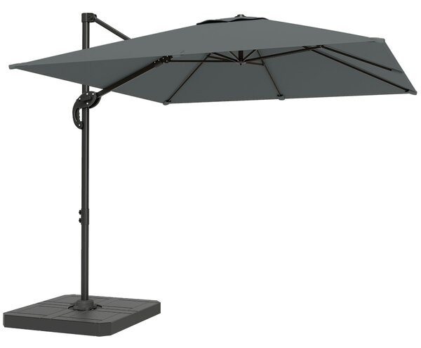 Outsunny Umbrelă de grădină suspendată, 2,4x2,4m, gri | Aosom Romania
