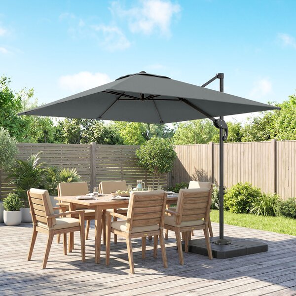Outsunny Umbrelă de grădină suspendată, 2,4x2,4m, gri | Aosom Romania