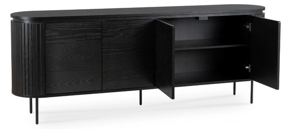 Comodă 200 cm, patru uși, culoare negru BECK