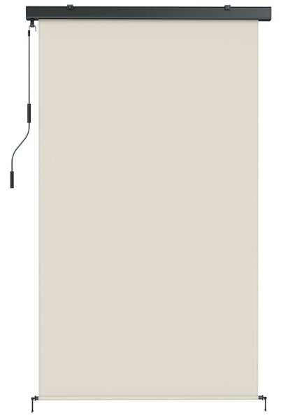 Outsunny Copertină Rulabilă de Exterior Anti-UV cu Carcasă din Aluminiu și Manivelă, Copertină de Soare din Poliester, 250x160 cm, Alb Crem | Aosom Romania