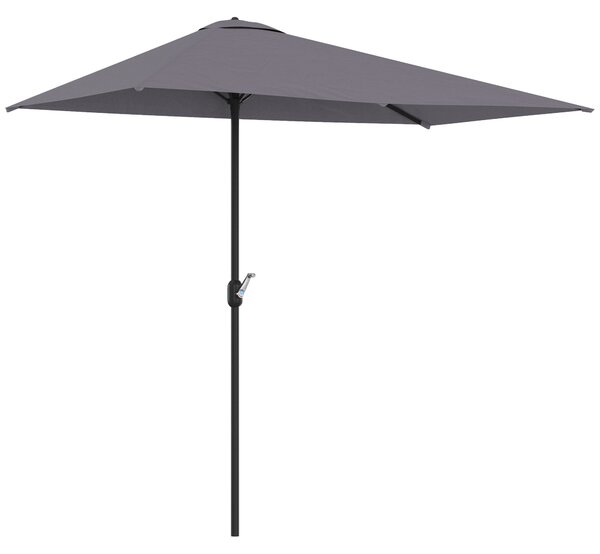 Outsunny Copertină de Perete Semicirculară Gri, cu Manivelă, Design Spațiu-Eficient pentru Terasă și Grădină, Φ270x245cm | Aosom Romania