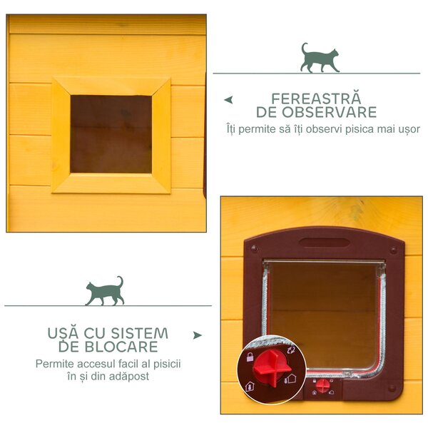 PawHut Cușcă pentru Animale Domestice din Lemn de Brad, 70x51.5x60cm | Aosom Romania